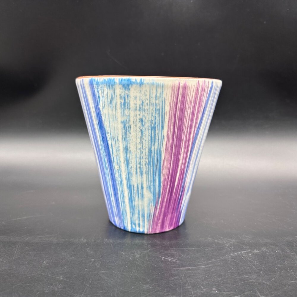 Vintage Plater Portugal Pottery Pastel Rainbow Stripes Mid Century Modern Retro - Picture 3 of 12